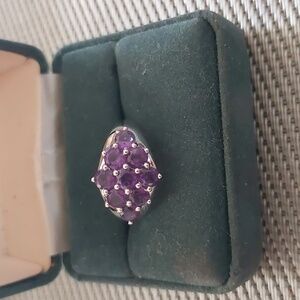 Genuine Amethyst Ring.  Sterling Silver